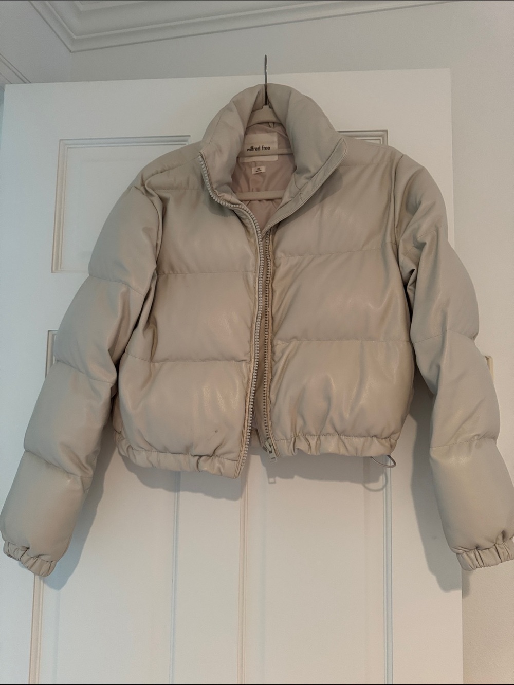 Wilfred Cream Cropped Puffer Jacket XXS